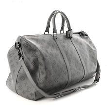 Load image into Gallery viewer, Calfskin Monogram Shadow Keepall Bandouliere 50 Anthracite Gray