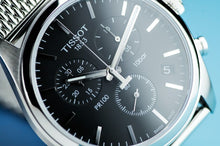 Load image into Gallery viewer, Tissot PR 100 Chronograph Black Dial Silver Mesh Bracelet Watch For Men - T101.417.11.051.01