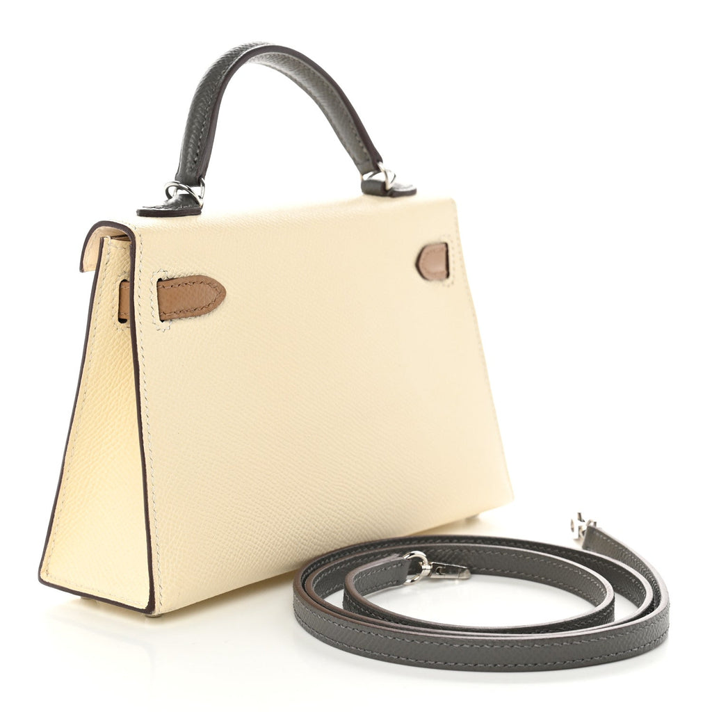 Epsom Tri-Color Mini Kelly Sellier 20 Craie Biscuit Gris Meyer