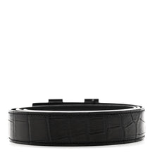 Load image into Gallery viewer, Matte Porosus Crocodile Monochrome 24mm Mini Constance H Belt 105 42 Black