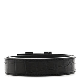 Matte Porosus Crocodile Monochrome 24mm Mini Constance H Belt 105 42 Black