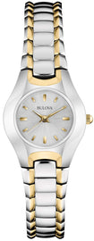 Bulova Classic White Dial Two Tone Steel Strap Watch for Women - 98T84