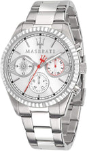 Load image into Gallery viewer, Maserati Competizione Chronograph White Dial Silver Steel Strap Watch For Men - R8853100017