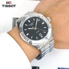 Load image into Gallery viewer, Tissot PR 100 Sport Quartz Black Dial Silver Steel Strap Watch For Men - T101.610.11.051.00