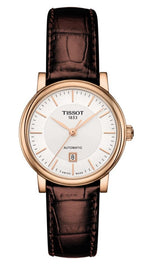 Tissot T Classic Carson Premium White Dial Brown Leather Strap Watch for Women - T122.207.36.031.00