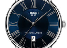 Load image into Gallery viewer, Tissot Carson Premium Powermatic 80 Blue Dial Blue Leather Strap Watch For Men - T122.407.16.043.00