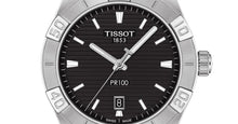 Load image into Gallery viewer, Tissot PR 100 Sport Quartz Black Dial Silver Steel Strap Watch For Men - T101.610.11.051.00