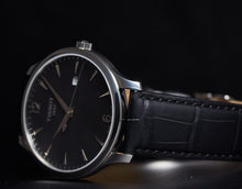 Load image into Gallery viewer, Tissot T Classic Tradition Black Dial Black Leather Strap Watch For Men - T063.610.16.057.00