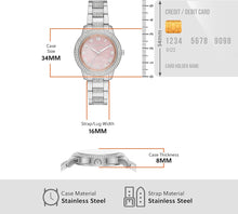 Load image into Gallery viewer, Michael Kors Tibby Multifunction Crystals Pink Dial Silver Steel Strap Watch for Women - MK4686