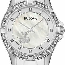 Load image into Gallery viewer, Bulova Crystal Silver Dial Silver Steel Strap Watch for Women - 96L226