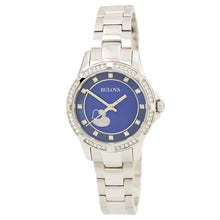 Load image into Gallery viewer, Bulova Crystal Collection Blue Mother of Pearl Dial Silver Steel Strap Watch for Women - 96L238