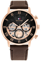 Load image into Gallery viewer, Tommy Hilfiger Legend Analog Black Dial Brown Leather Strap Watch For Men - 1710566