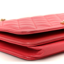 Load image into Gallery viewer, Caviar Quilted Boy Wallet On Chain WOC Dark Pink