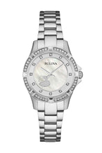 Load image into Gallery viewer, Bulova Crystal Silver Dial Silver Steel Strap Watch for Women - 96L226