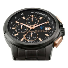 Load image into Gallery viewer, Maserati Successo Solar Black Dial Grey Steel Strap Watch For Men - R8873645001