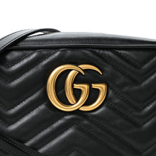 Load image into Gallery viewer, Calfskin Matelasse Small GG Marmont Chain Shoulder Bag Black