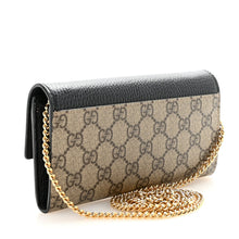 Load image into Gallery viewer, Dollar Calfskin GG Supreme Monogram Petite GG Marmont Wallet Chain Bag Black Beige Ebony