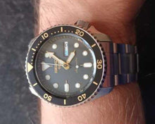 Load image into Gallery viewer, Seiko 5 Sports Automatic Black Dial Silver Steel Strap Watch For Men - SRPD57K1