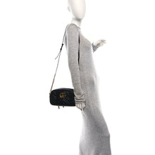 Load image into Gallery viewer, Calfskin Matelasse Small GG Marmont Chain Shoulder Bag Black