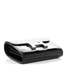 Load image into Gallery viewer, Shiny Alligator Constance Short Wallet Black