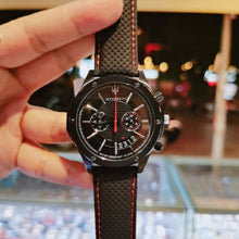 Load image into Gallery viewer, Maserati Circuito Black Dial Black Leather Strap Watch For Men - R8871627004