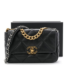 Load image into Gallery viewer, Lambskin Quilted Medium Chanel 19 Flap Black