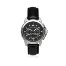 Load image into Gallery viewer, Maserati Successo 44mm Grey Dial Black Leather Strap Watch For Men - R8871621006