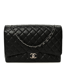Caviar Quilted Maxi Double Flap Black