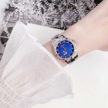 Load image into Gallery viewer, Bulova Crystal Collection Blue Mother of Pearl Dial Silver Steel Strap Watch for Women - 96L238