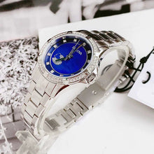 Load image into Gallery viewer, Bulova Crystal Collection Blue Mother of Pearl Dial Silver Steel Strap Watch for Women - 96L238