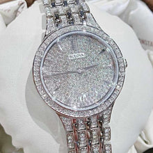 Load image into Gallery viewer, Bulova Crystal Collection Silver Dial Silver Steel Strap Watch for Women - 96L243
