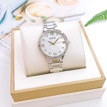 Load image into Gallery viewer, Bulova Crystal Collection Mother of Pearl Dial Silver Steel Strap Watch for Women - 96L263