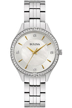 Load image into Gallery viewer, Bulova Crystal Collection Mother of Pearl Dial Silver Steel Strap Watch for Women - 96L263