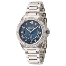 Load image into Gallery viewer, Bulova Marine Star Blue Dial Silver Steel Strap Watch for Women - 96R215