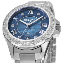 Load image into Gallery viewer, Bulova Marine Star Blue Dial Silver Steel Strap Watch for Women - 96R215