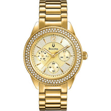 Load image into Gallery viewer, Bulova Multi Function Gold Dial Gold Steel Strap Watch for Women - 97N102