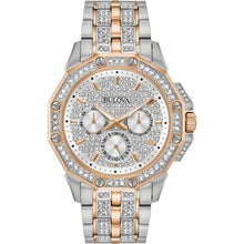 Load image into Gallery viewer, Bulova Octova Crystal Silver Dial Two Tone Steel Strap Watch for Men - 98C133