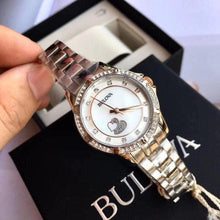 Load image into Gallery viewer, Bulova Crystal Collection Mother of Pearl Dial Silver Steel Strap Watch for Women - 98L232