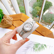 Load image into Gallery viewer, Bulova Crystal Collection Mother of Pearl Dial Silver Steel Strap Watch for Women - 98L232