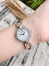 Load image into Gallery viewer, Bulova Crystal Collection Mother of Pearl Dial Silver Steel Strap Watch for Women - 96L223