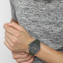 Load image into Gallery viewer, Hugo Boss Volane Chronograph Grey Dial Green Rubber Strap Watch For Men - 1513952