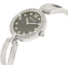 Load image into Gallery viewer, Bulova Crystal Black Mother of Pearl Dial Silver Steel Strap Watch for Women - 96L224