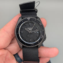 Load image into Gallery viewer, Seiko 5 Sports Automatic Black Dial Black NATO Strap Watch For Men - SRPD79K1