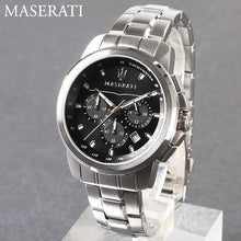 Load image into Gallery viewer, Maserati Successo Chronograph Black Dial Silver Steel Strap Watch For Men - R8873621001