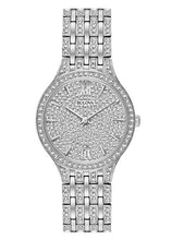 Load image into Gallery viewer, Bulova Crystal Collection Silver Dial Silver Steel Strap Watch for Women - 96L243