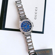 Load image into Gallery viewer, Bulova Marine Star Blue Dial Silver Steel Strap Watch for Women - 96R215