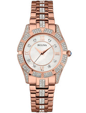 Load image into Gallery viewer, Bulova Crystal Mother of Pearl Dial Rose Gold Steel Strap Watch for Women - 98L197