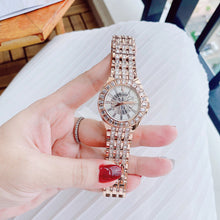 Load image into Gallery viewer, Bulova Phantom White Dial with Swarovski Baguettes Rose Gold Steel Strap Watch for Women - 98L268