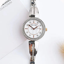 Load image into Gallery viewer, Bulova Crystals Mother of Pearl Dial Two Tone Steel Strap Watch for Women - 98X108