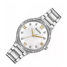 Load image into Gallery viewer, Bulova Crystal Collection Mother of Pearl Dial Silver Steel Strap Watch for Women - 96L263